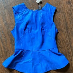 Leather royal blue top S